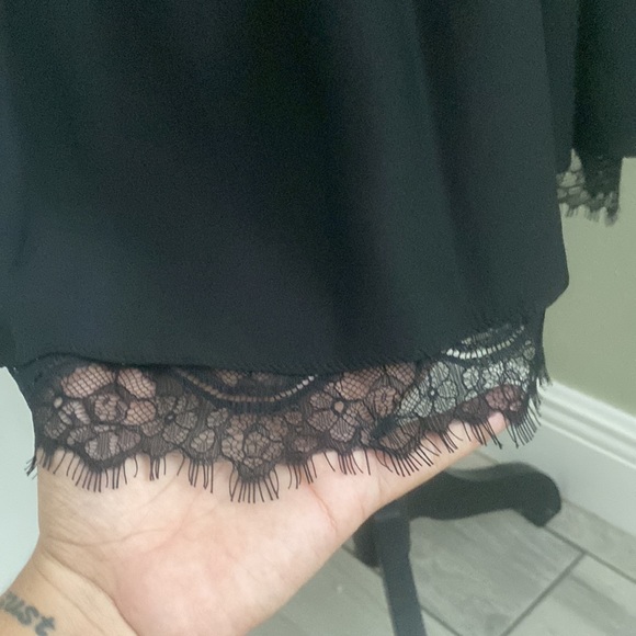 White House Black Market Black Lace Ruffle Dress - Picture 7 of 14